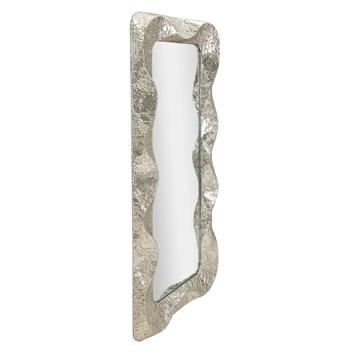 Specchio Argento Trasparente Cornice Sagomata Forma Rettangolare 85x100h cm, Tipologia a Parete - Dabaka