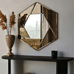 Specchio Argento Trasparente Forma Rombo Tipologia a Parete 60x70h cm, Colore Struttura Trasparente - Ciglie