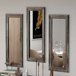 Specchio Argento Trasparente Modulabile set da 3 30x70h cm, Forma Rettangolare - Guarcino