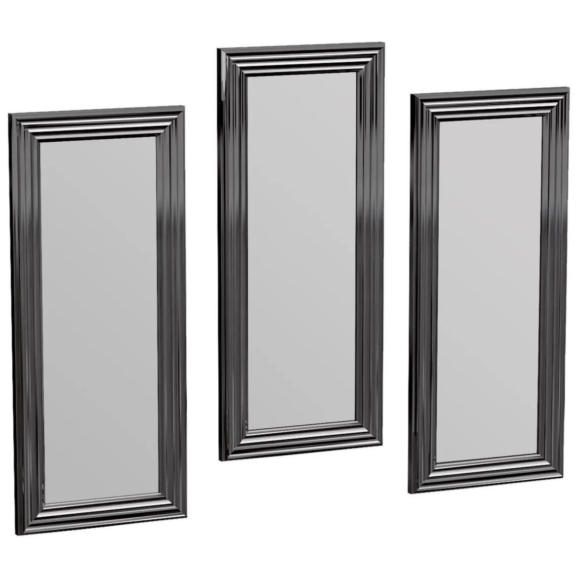 Specchio Argento Trasparente Modulabile set da 3 40x40h cm, Forma Rettangolare - Ortona