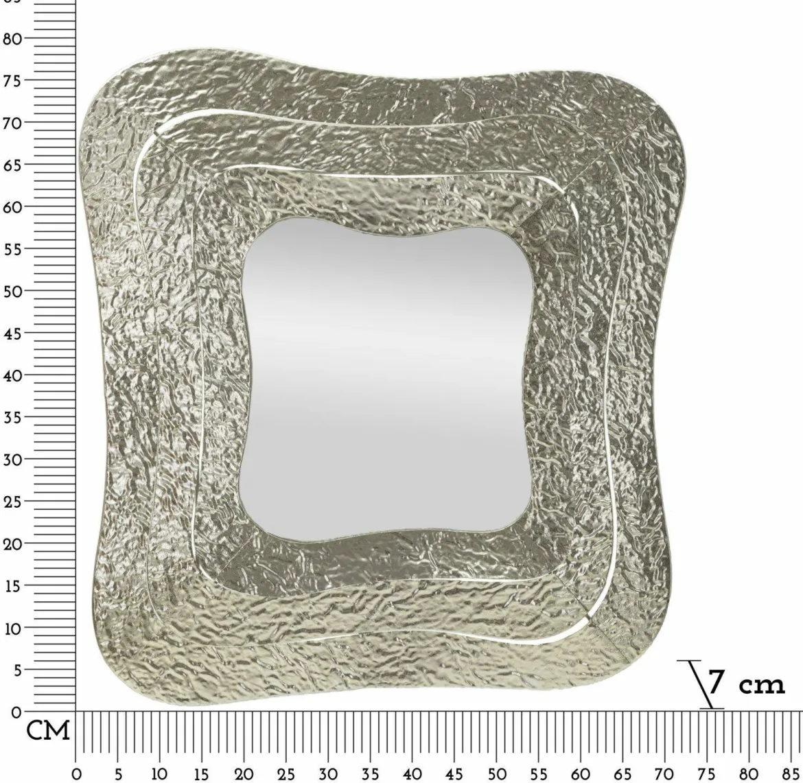 Specchio argento 74x79h cm - Casella