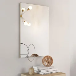 Specchio Beige kit Fissaggio a Muro Incluso Forma Rettangolare 51x76.5h cm - Pinerolo