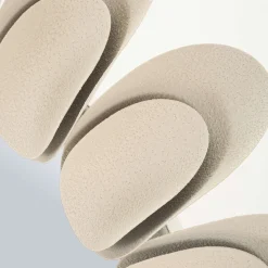 Specchio Beige Trasparente Cornice Effetto Pietra Forma Rotondo 85x6h cm, Tipologia a Parete - Dagatiza