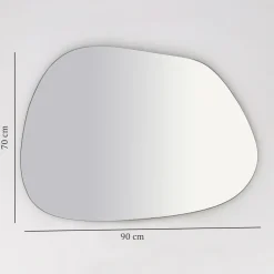 Specchio Bianco Forma Irregolare Tipologia a Muro 75x58h cm, - Moscufo