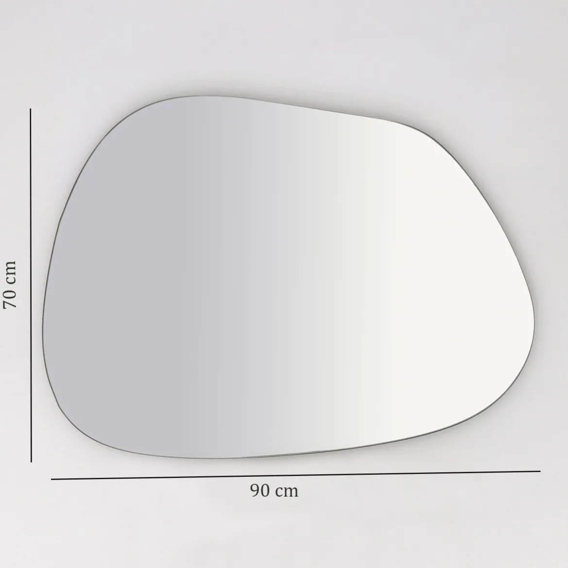 Specchio Bianco Forma Irregolare Tipologia a Muro 75x58h cm, - Moscufo
