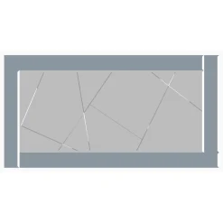 Specchio Bianco Fume Trasparente Dettagli Geometrici Forma Rettangolare 120x60h cm, Colore Struttura Trasparente - Ovaro