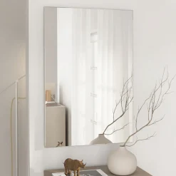 Specchio Bianco kit Fissaggio a Muro Incluso Forma Rettangolare 51x76.5h cm - Pinerolo