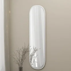 Specchio Bianco Trasparente Forma Ovale Tipologia a Parete 40x120h cm, Colore Struttura Trasparente - Fiesse