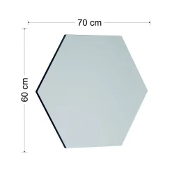 Specchio esagonale nero 70x60h cm - Kongrey