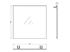 Specchio Marrone kit Fissaggio a Muro Incluso Forma Quadrato 80x80h cm - Padula