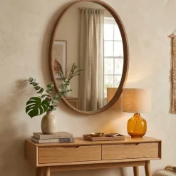 Specchio Marrone Noce Trasparente Forma Ovale Tipologia a Parete 55x38h cm, Colore Struttura Trasparente - Forenza