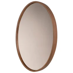 Specchio Marrone Noce Trasparente Forma Ovale Tipologia a Parete 45x60h cm, Colore Struttura Trasparente - Erbusco