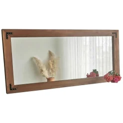Specchio Marrone Noce Trasparente Forma Rettangolare Tipologia a Parete 110x50h cm, Colore Struttura Trasparente - Corvara