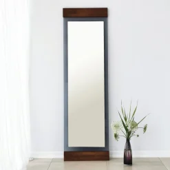 Specchio Marrone Noce Trasparente Mensola Inclusa Forma Rotondo 70x70h cm, Colore Struttura Trasparente - Spello
