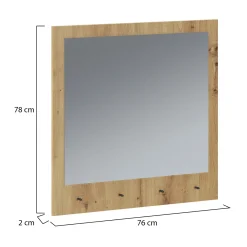 Specchio Marrone Rovere Nodi Forma Rettangolare Tipologia da Appendere 78x76h cm, Materiale Struttura in Vetro - Cherasco