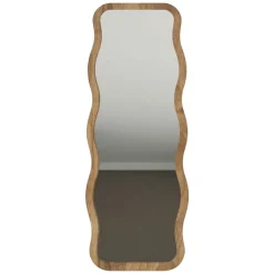 Specchio Marrone Rovere Scuro Trasparente Forma Rettangolare Tipologia a Terra 50x160h cm, Colore Struttura Trasparente - Bissone