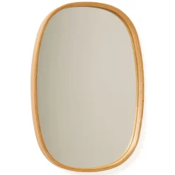 Specchio Marrone Rovere Trasparente Forma Ovale Tipologia a Parete 38x55h cm, Colore Struttura Trasparente - Piansano