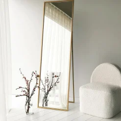 Specchio oro con cavalletto nero 50x170h cm - Ronzone