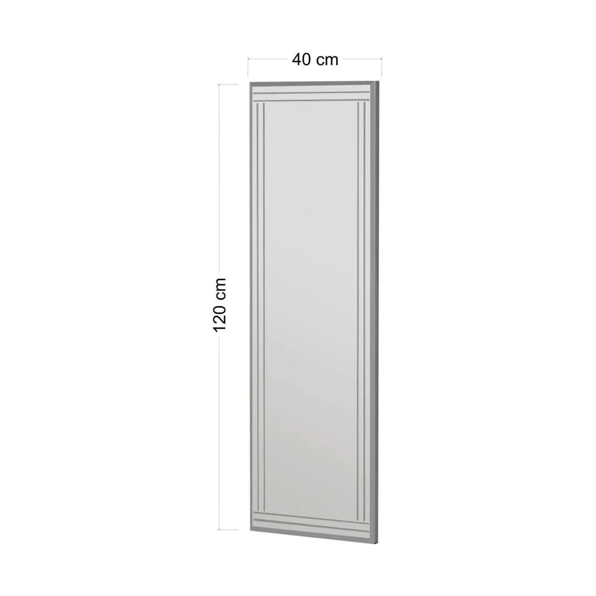 Specchio rettangolare bianco 40x120h cm - Mossano