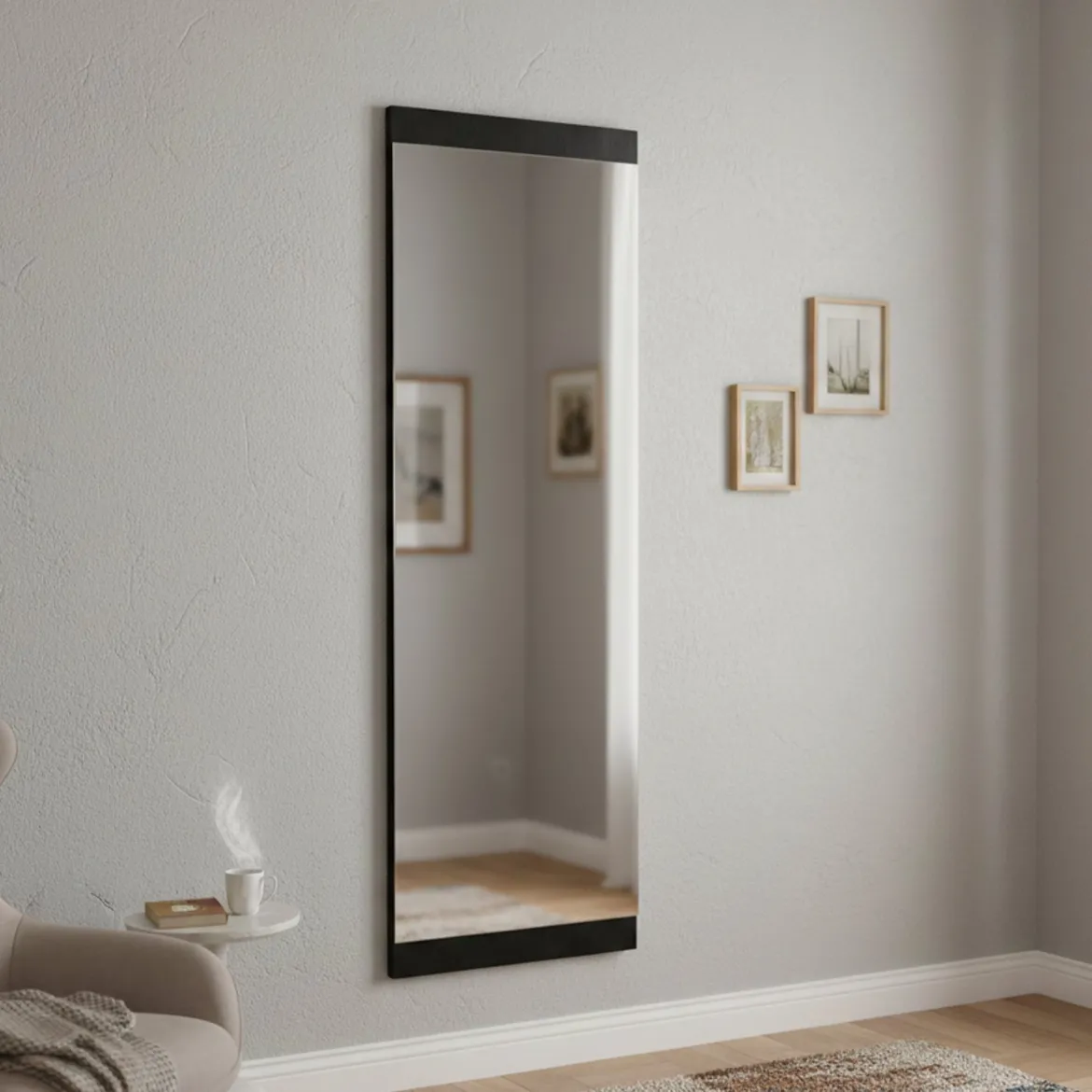 Specchio rettangolare classico nero 40x120h cm - Fiammetta