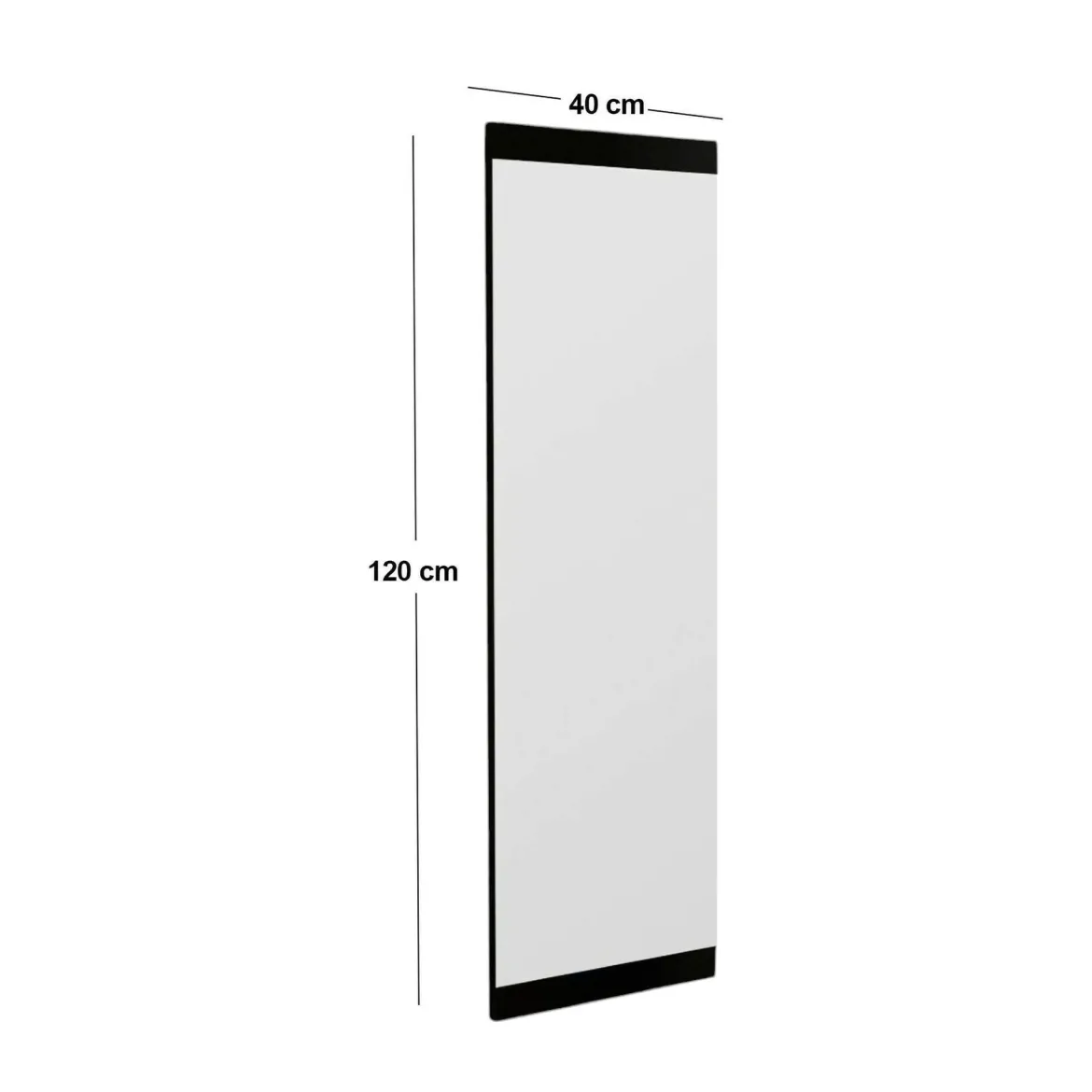 Specchio rettangolare classico nero 40x120h cm - Fiammetta