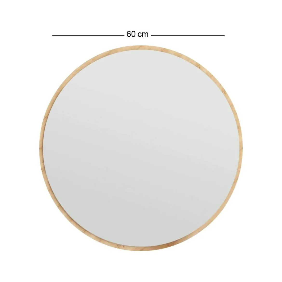Specchio rotondo rovere 60x60h cm - Adelasia