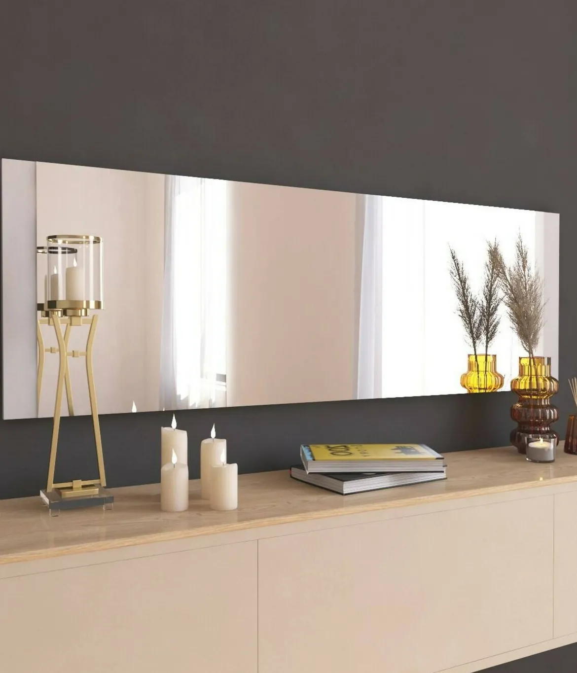 Specchio soggiorno bianco 40x120h cm - Fiammetta