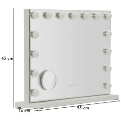 Specchio Trasparente Lampadine Incluse Forma Rettangolare 61x47h cm, Tipologia a Parete - Galiseri