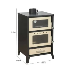Stufa a legna Catena, 59x51 h92 cm, Beige