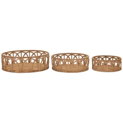 Svuotatasche Marrone set da 3 in Rattan, - Famorite