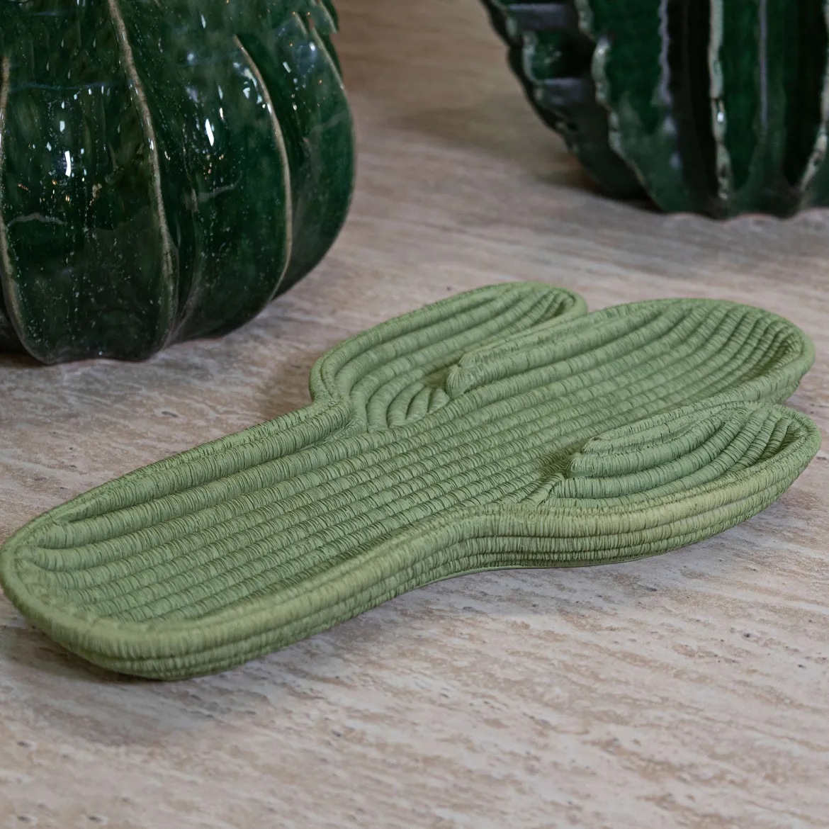 Svuotatasche Verde Disegno con Cactus, - Fanipaza