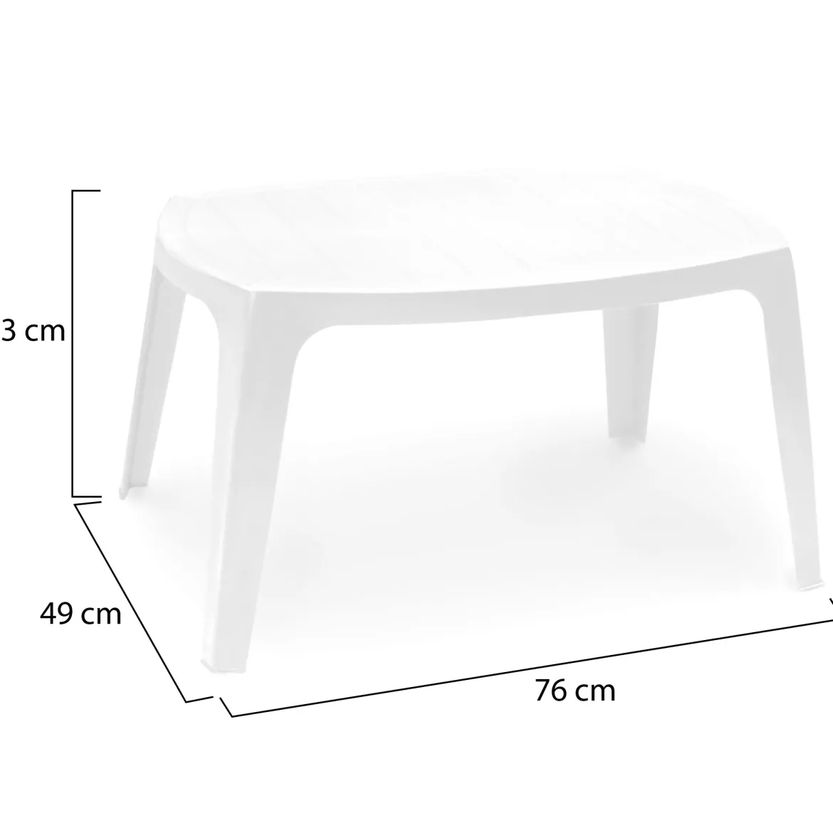 Tavolino da Esterno Bianco 2 Posti Rotondo 46x40x38h cm, Finitura Effetto Liscio Made in Italy - Crudup