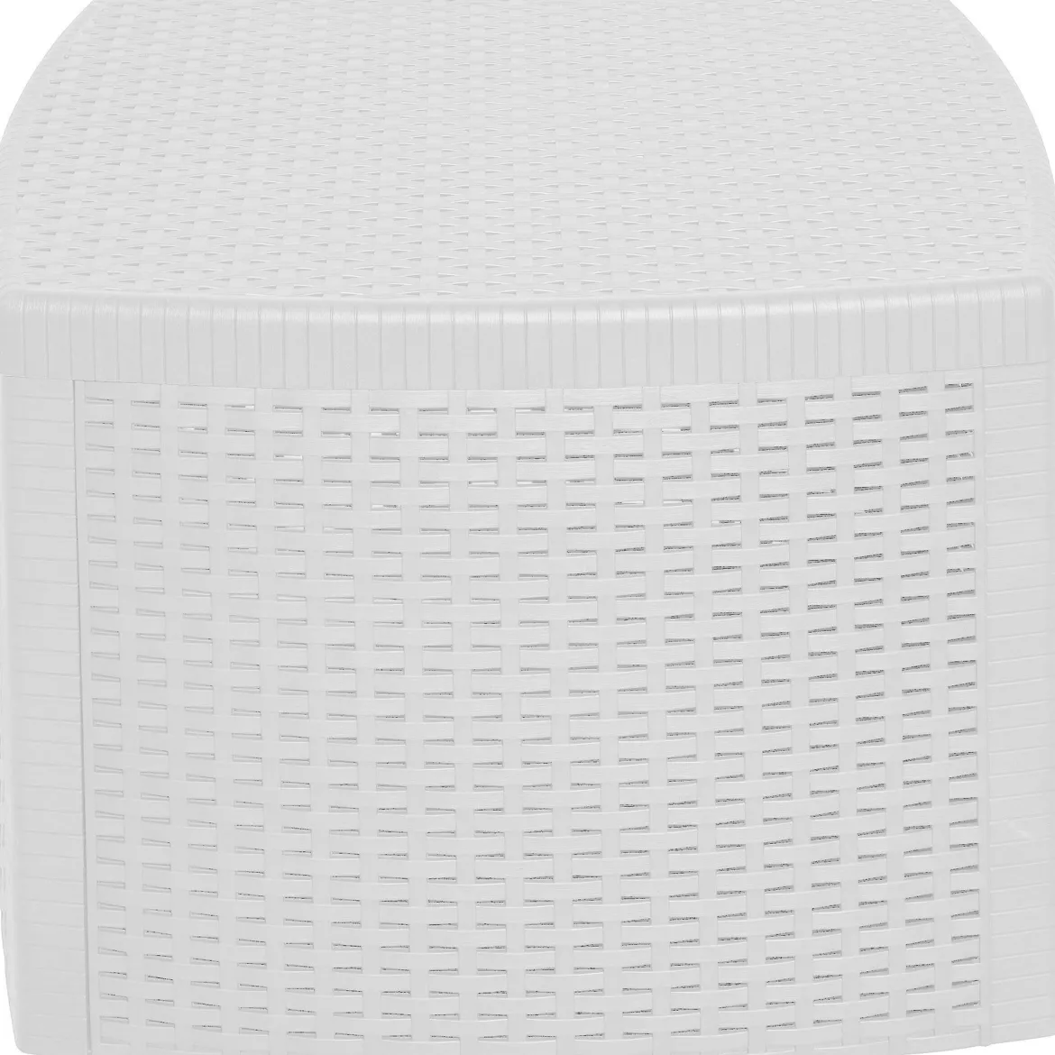 Tavolino da Esterno Bianco 2 Posti Tavolo Tavolino Contenitore 53x53x40h cm, Forma Cubica - Akane