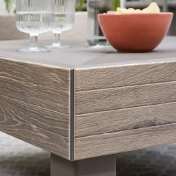 Tavolino da Esterno Marrone Noce 4 Posti 65x65x29h cm - Ionia