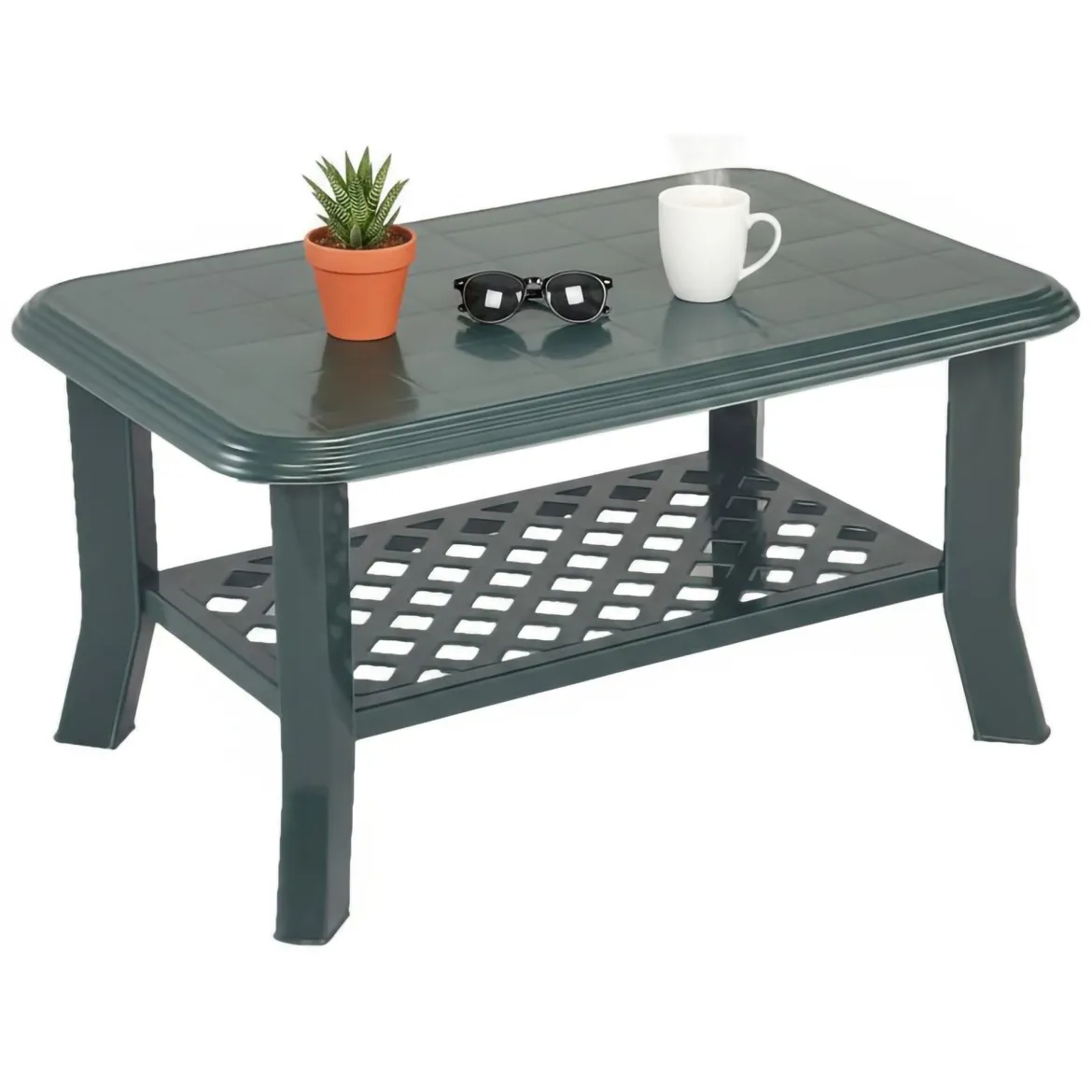 Tavolino da Esterno Verde 2 Posti 90x60x46h cm, Made in Italy - Ucria