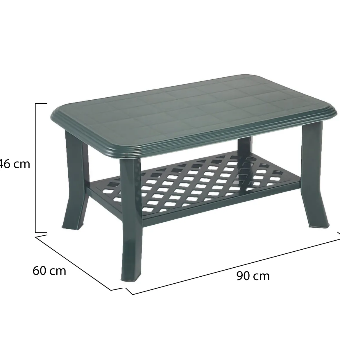 Tavolino da Esterno Verde 2 Posti 90x60x46h cm, Made in Italy - Ucria