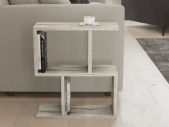 Tavolino da Salotto Beige Marmo 2 Vani Forma Rettangolare 45x17x51h cm, Sfumatura Colore Ripiano Marmo - Tarzo