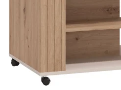 Tavolino da Salotto Beige Marrone Rovere con Piedini un Vano 101x54.5x46h cm, Forma Rettangolare - Patu