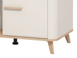 Tavolino da Salotto Beige Marrone Rovere con Piedini un Vano 101x54.5x46h cm, Forma Rettangolare - Patu