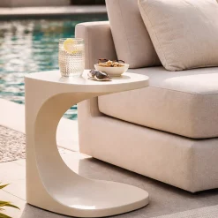 Tavolino da Salotto Bianco Crema Effetto Lucido Forma Rettangolare 47x46x57h cm, Sfumatura Colore Ripiano Crema - Cattaneo