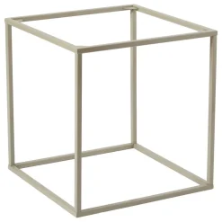 Tavolino da Salotto Bianco Crema Forma Quadrato Materiale Piano in Metallo 45x45x52h cm, Colore Ripiano Bianco - Lorsica