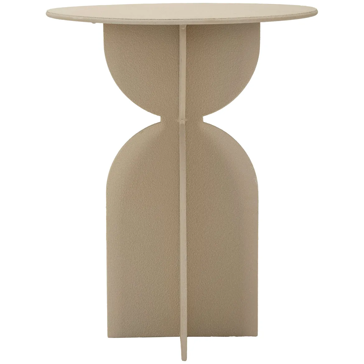 Tavolino da Salotto Bianco Crema Forma Rotondo Colore Ripiano Bianco 45x45x58h cm, Sfumatura Colore Struttura Crema - Fanotalo
