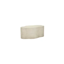Tavolino da Salotto Bianco Crema Nero Adatto per Indoor/outdoor Effetto Pietra Forma Nuvola 62x48x100h cm, Colore Ripiano Bianco - Sefrou