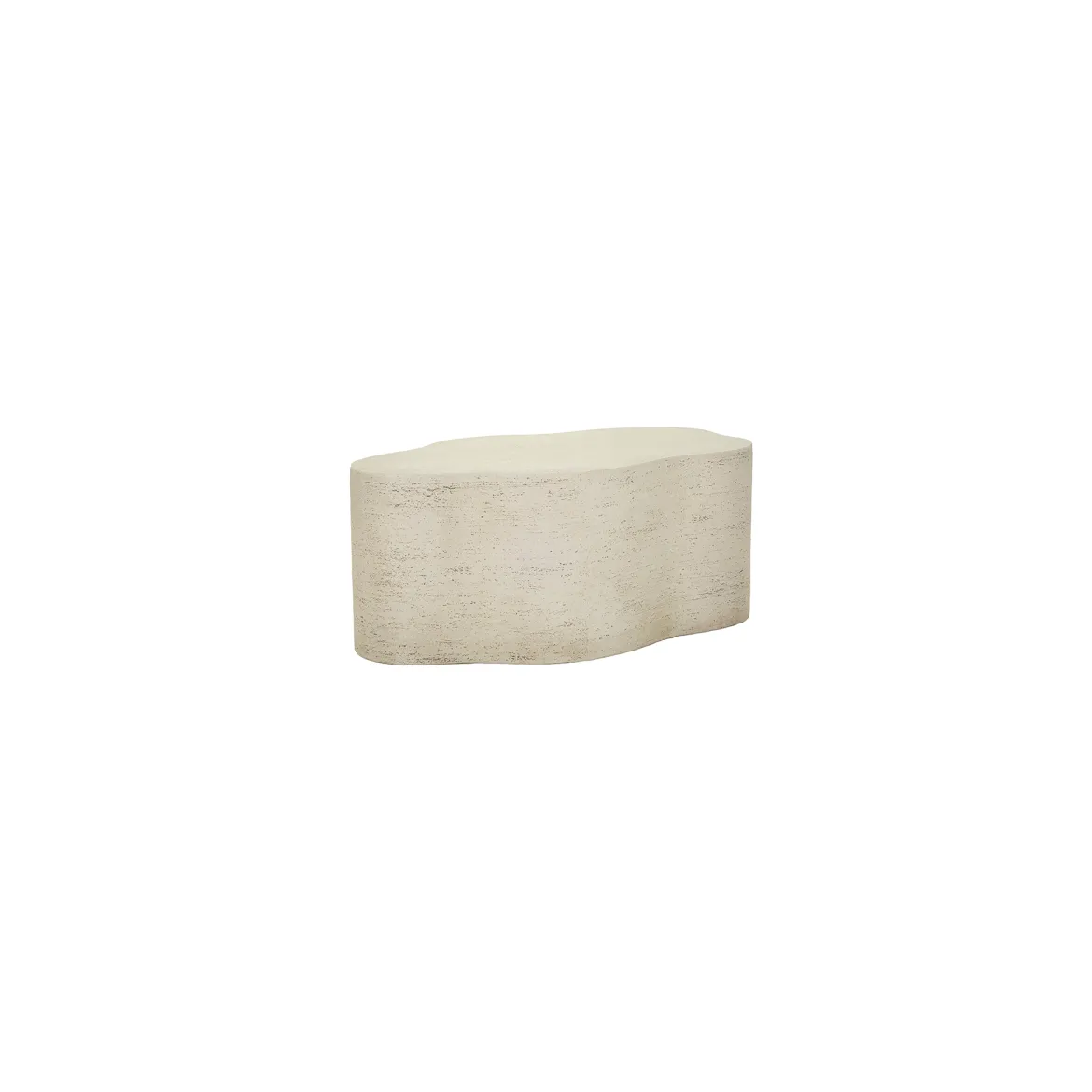 Tavolino da Salotto Bianco Crema Nero Adatto per Indoor/outdoor Effetto Pietra Forma Nuvola 62x48x100h cm, Colore Ripiano Bianco - Sefrou