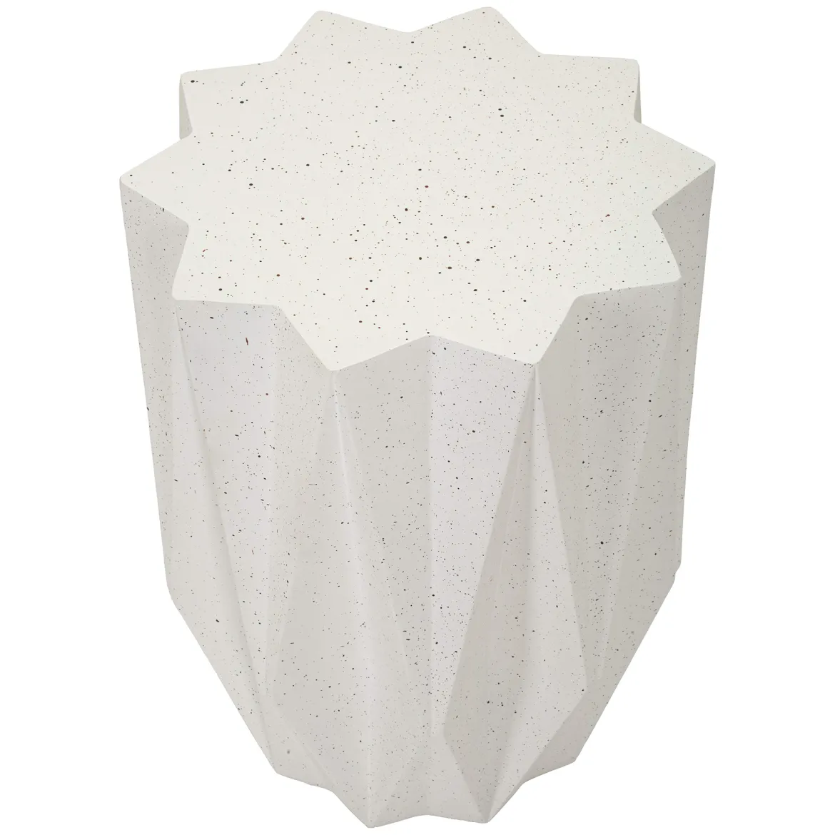 Tavolino da Salotto Bianco Crema Nero Adatto per Indoor/outdoor Effetto Pietra Forma Stella 46x60x46h cm, Colore Ripiano Bianco - Gala