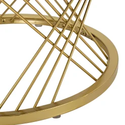Tavolino da Salotto Bianco Crema oro un Cassetto Rivestimento in Tessuto Imbottito Modulabile 70x70x48h cm, un Vano - Davazate