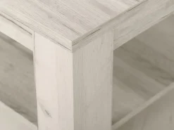 Tavolino da Salotto Bianco Larice un Vano Forma Rettangolare 120x60x41.5h cm, Sfumatura Colore Ripiano Larice - Front