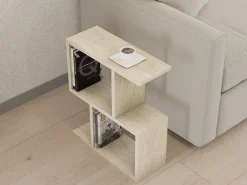 Tavolino da Salotto Bianco Marmo Adatto per Indoor/outdoor Forma Quadrato 42x53x42h cm, Colore Ripiano Bianco - Gale
