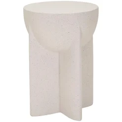 Tavolino da Salotto Bianco Marmo Adatto per Indoor/outdoor Forma Rotondo 41x56x41h cm, Colore Ripiano Bianco - Galeli