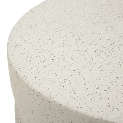 Tavolino da Salotto Bianco Marmo Adatto per Indoor/outdoor Forma Rotondo 41x56x41h cm, Colore Ripiano Bianco - Galeli